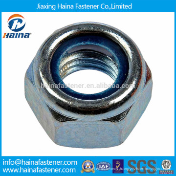 Zinc plated steel or stainless steel nylon lock nut